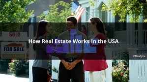 Realtor guiding a couple through the home-buying process in the USA