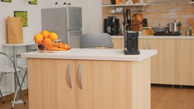 Stylish and functional Latitude Run Rolling Kitchen Island in modern kitchen