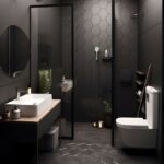 Black Delta Lyndall Mod Shower Door in matte black finish