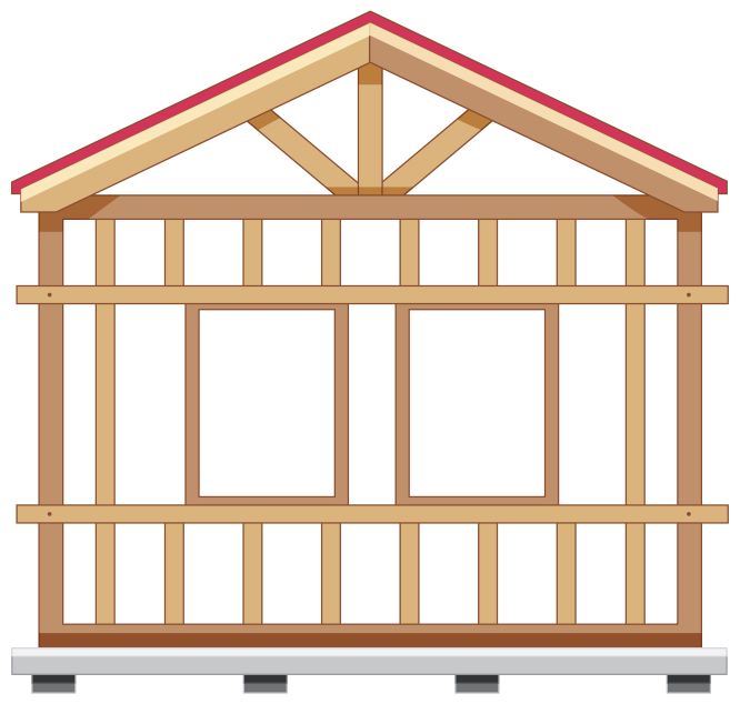 24x6x12 wood beam in construction framework