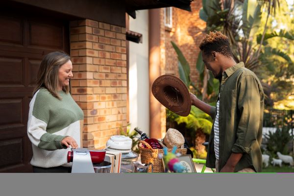Fortunoff Backyard Store patio furniture and outdoor living setup