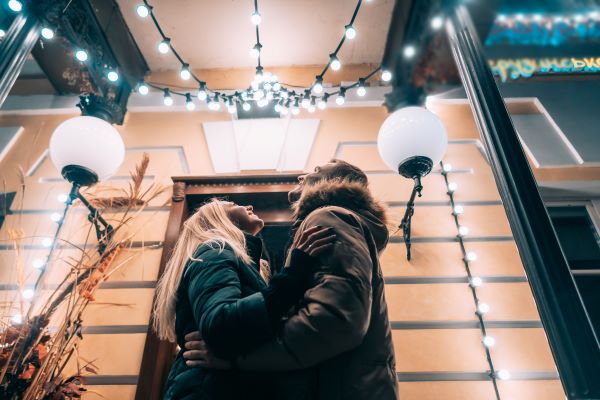 Christmas lights outdoor installation on a decorated home